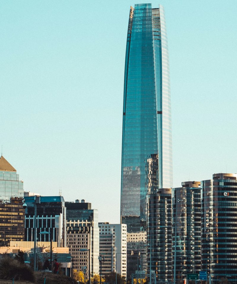 Gran Torre Santiago above the city, Chile