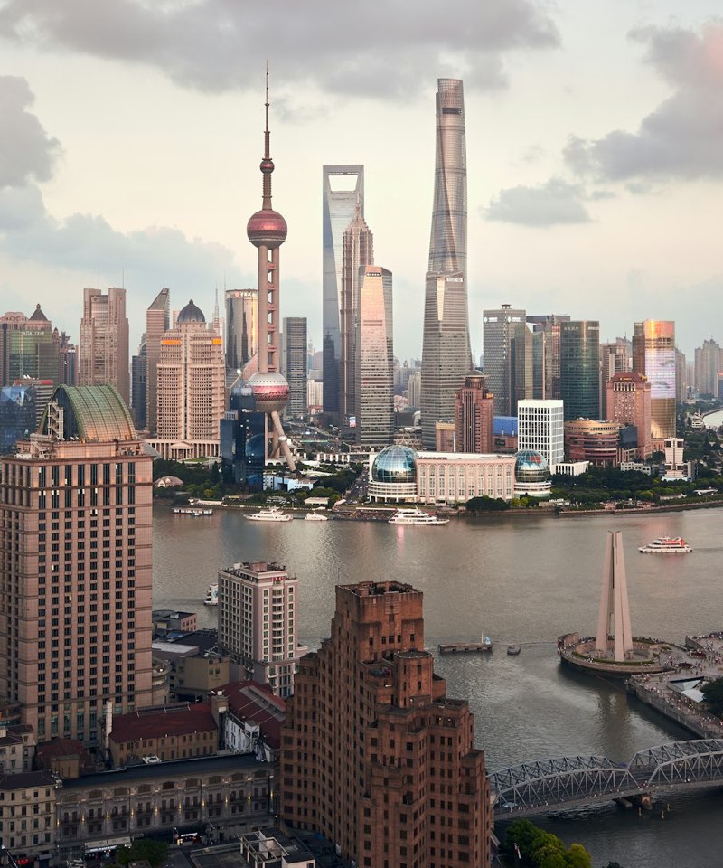Shanghai skyline on the Huangpu River